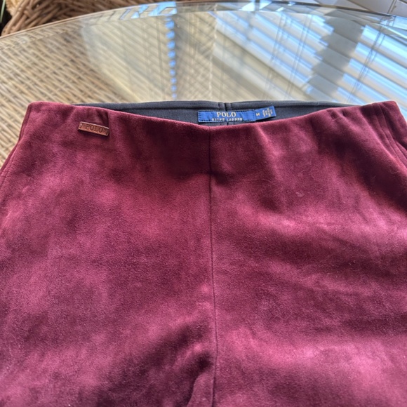 RALPH LAUREN LAMBSKIN SUEDE LEGGINGS - Picture 4 of 5